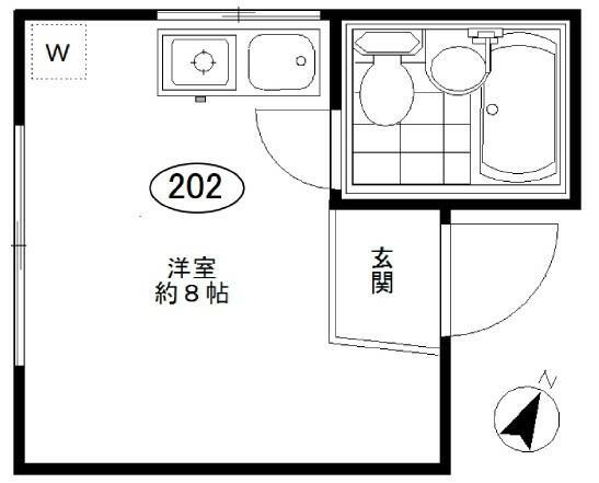 エルファイブ(ワンルーム/2階)の間取り写真