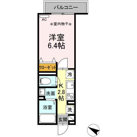 セレスティア北烏山(1K/3階)の間取り写真