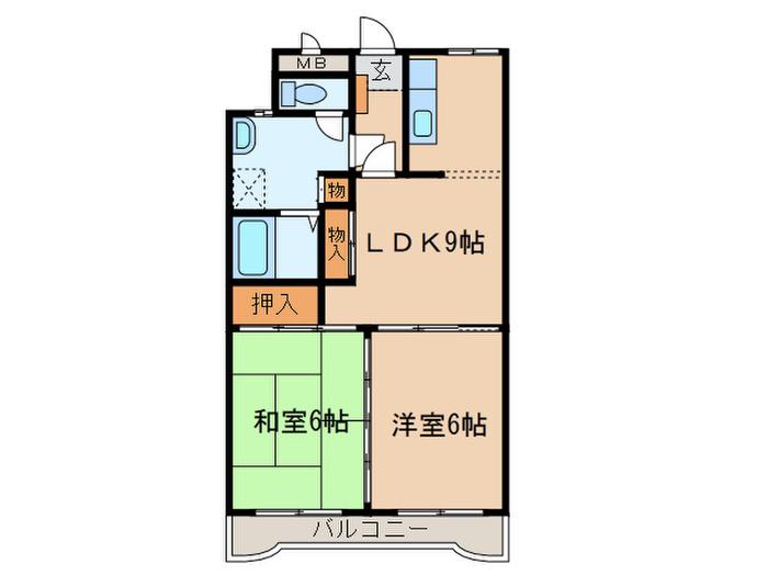 NAマンション I(2LDK/3階)の間取り写真