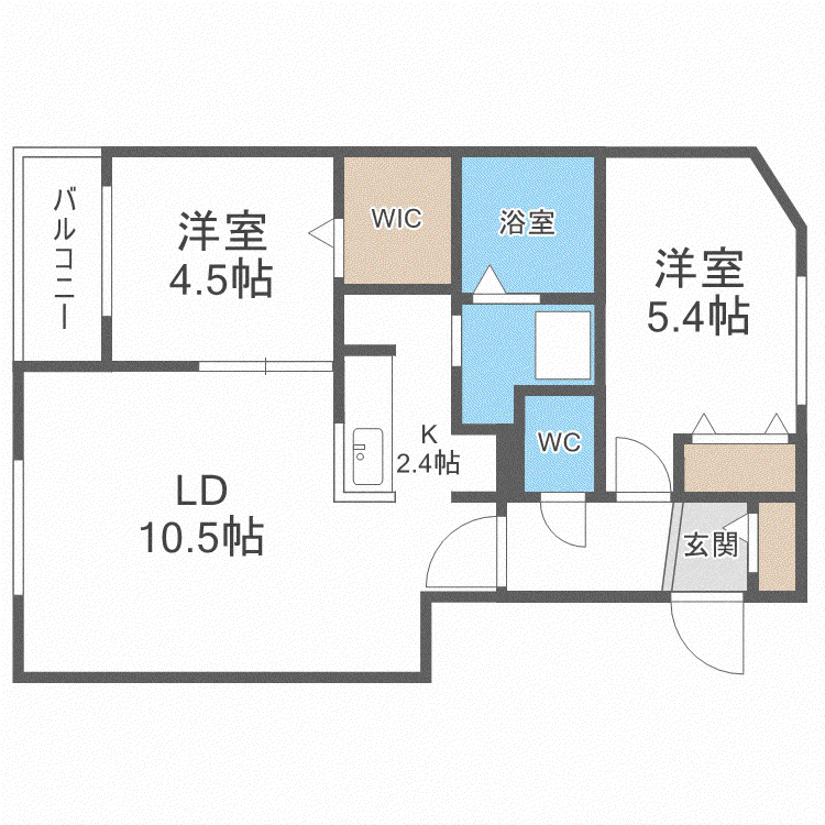 ブランシャールNEO(2LDK/1階)の間取り写真