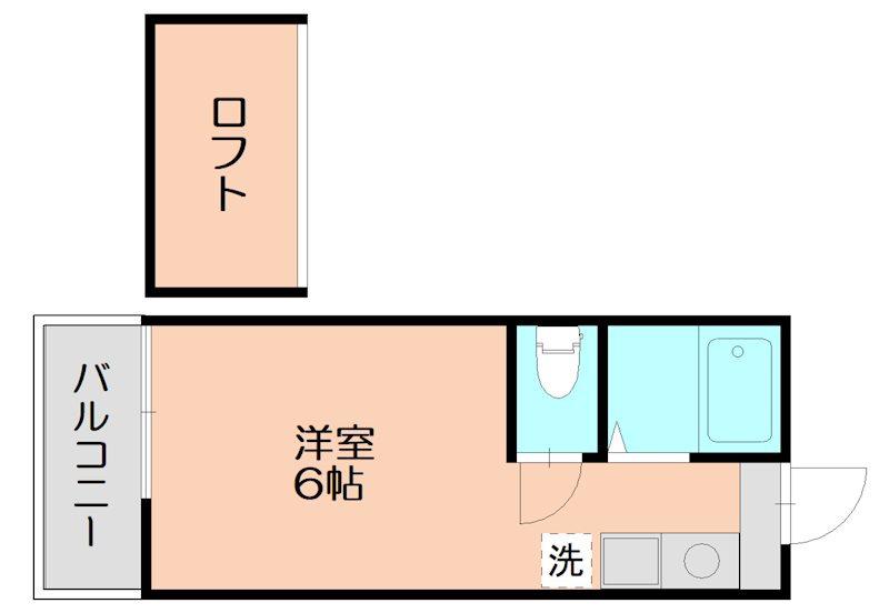 ルート浦園IIA(ワンルーム/1階)の間取り写真