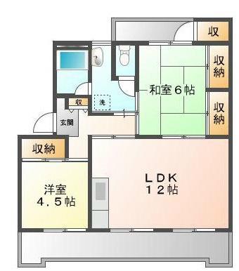 コーポポエム(2LDK/3階)の間取り写真