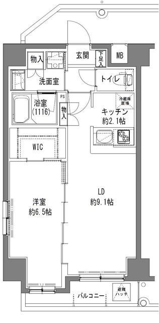 TLRレジデンス大鳥居(1LDK/6階)の間取り写真