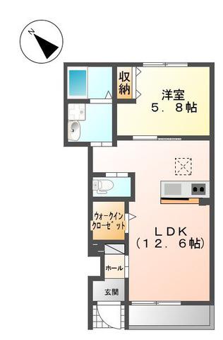 グラード 102(1LDK/1階)の間取り写真