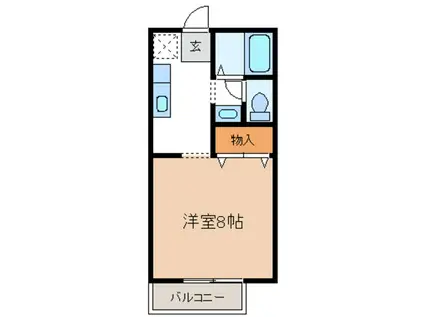 ベルメゾン(1K/1階)の間取り写真