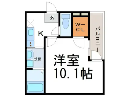 フジパレス西本町北通I番館(1K/3階)の間取り写真