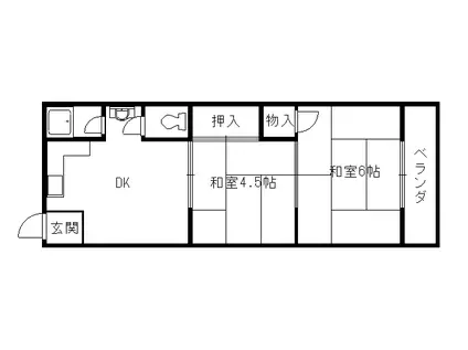 森川ハイツ(2DK/1階)の間取り写真