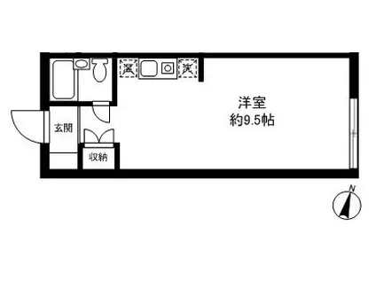アンビエンテ深沢(ワンルーム/2階)の間取り写真