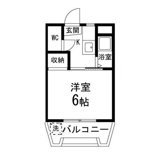 シャングリラ荒巻B棟(1K/3階)の間取り写真