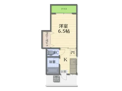 グリーンハイツ花咲(1K/1階)の間取り写真