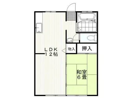 名倉コーポA(1LDK/1階)の間取り写真