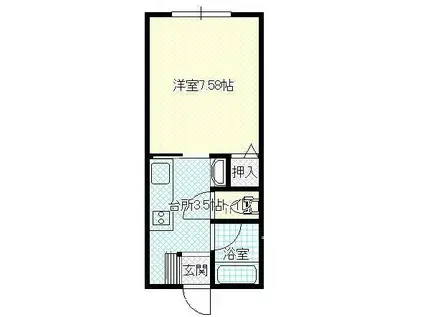 サクラハウス(1K/2階)の間取り写真