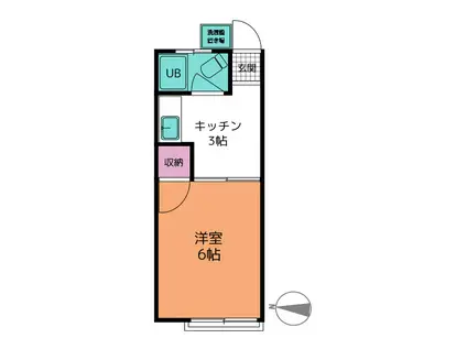 ひかりハイツ(1K/2階)の間取り写真