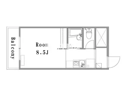 プレリュード御井町(ワンルーム/2階)の間取り写真