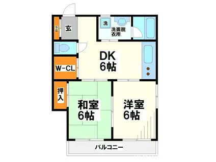 メゾンスズキIII(2DK/2階)の間取り写真