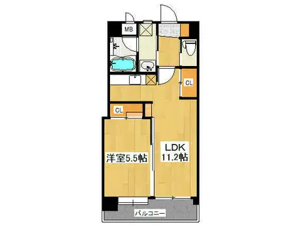 コンプレート富士見(1LDK/11階)の間取り写真