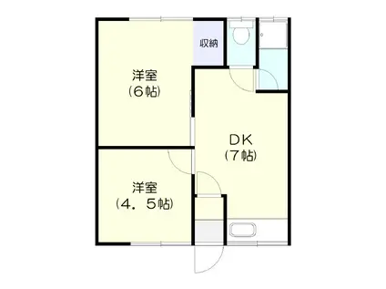 ミラコスタ岩見沢(2DK/1階)の間取り写真