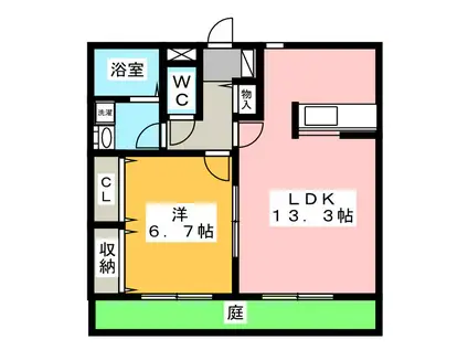 マ・メゾン M棟(1LDK/1階)の間取り写真