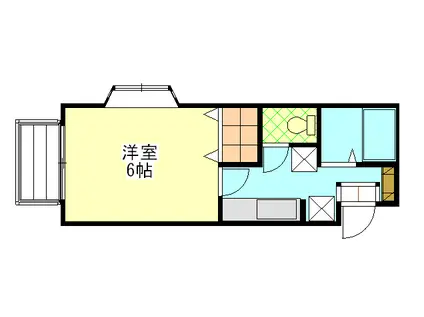プランタン石沢I(1K/2階)の間取り写真