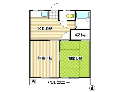 ファミリーフラット(2K/2階)の間取り写真