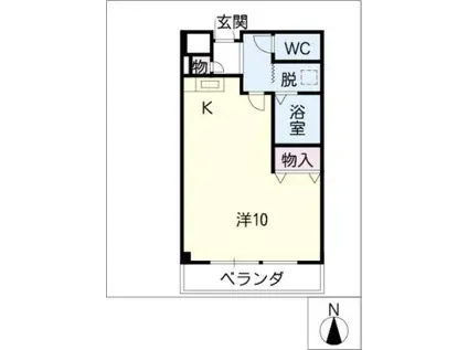 KMコート(ワンルーム/4階)の間取り写真