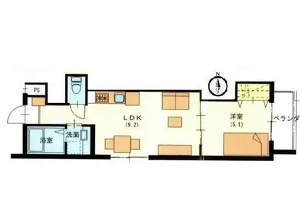 メゾン・シャーンス(1LDK/3階)の間取り写真