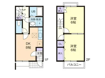 COMFORT YAMAHISA B(2DK/1階)の間取り写真