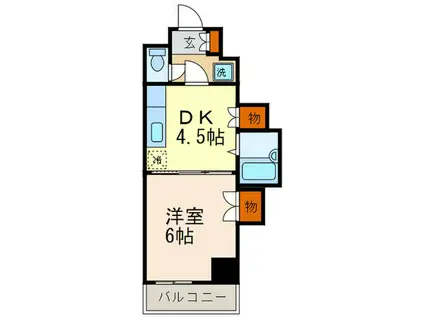 ホームズ隅田(1DK/8階)の間取り写真