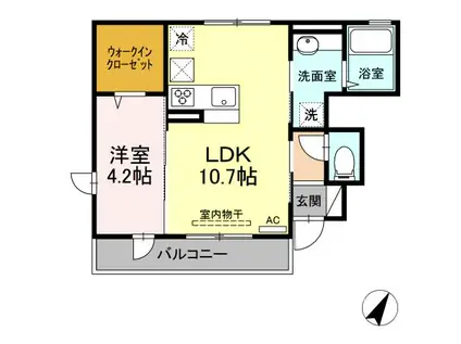 メゾンアゼリア(1LDK/1階)の間取り写真