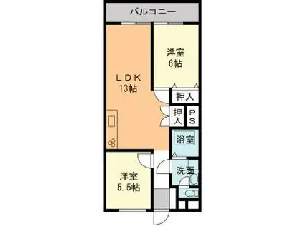 ロイヤル太平洋(2LDK/4階)の間取り写真
