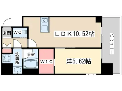 ラドゥセール天満(1LDK/11階)の間取り写真