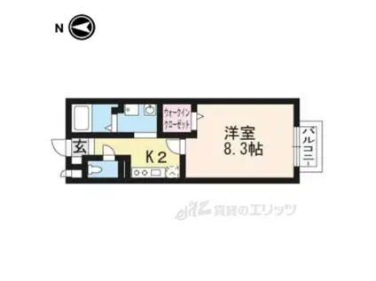 スタシオン東野・アクシス(1K/2階)の間取り写真