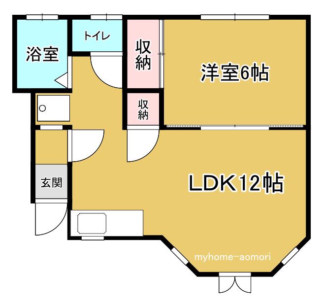 六番館B(1LDK/1階)の間取り写真
