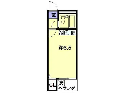 エステートコスモ石神(ワンルーム/1階)の間取り写真