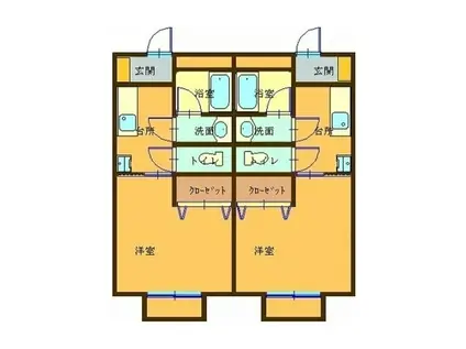 コーポエスジー(1K/1階)の間取り写真
