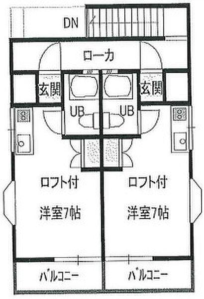 メゾンキャロル(ワンルーム/2階)の間取り写真