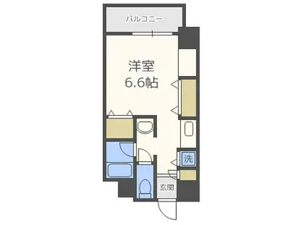 エルセレーノ九条(1K/3階)の間取り写真