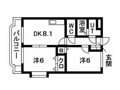 ユーミージェイズ(2DK/3階)の間取り写真
