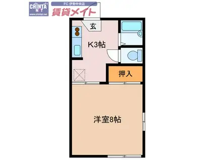 賢島ハイツ(1K/1階)の間取り写真