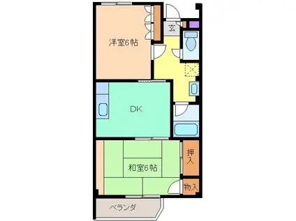 グランソルジュ(2DK/3階)の間取り写真