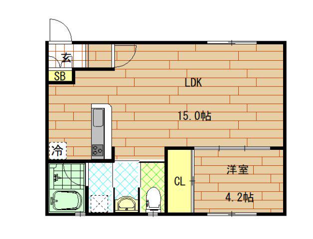 LUXE本町(1LDK/2階)の間取り写真