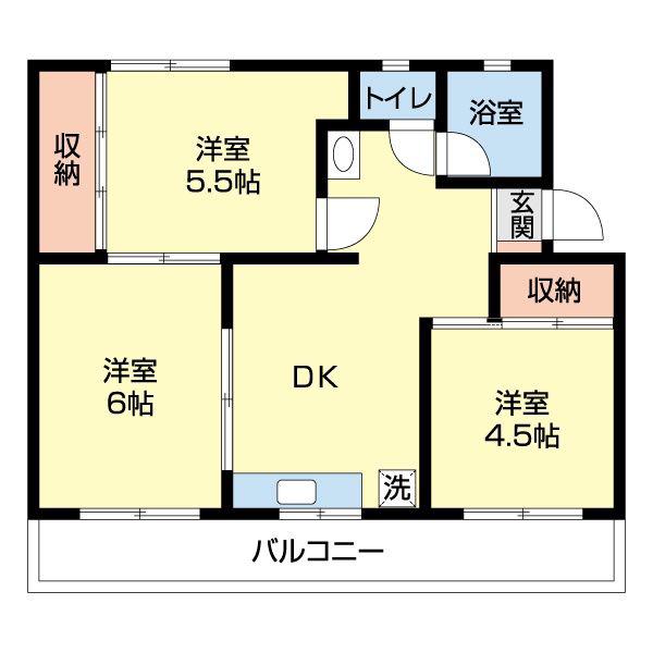 メゾンポートヒルズ(3DK/2階)の間取り写真