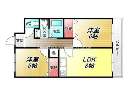 メゾンエスポアール(2LDK/6階)の間取り写真