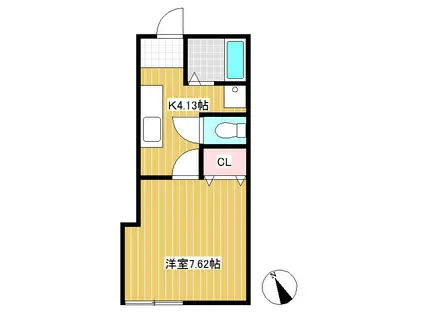 金山ビル(1K/2階)の間取り写真