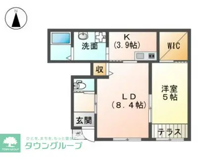 フロレアート大磯(1LDK/1階)の間取り写真