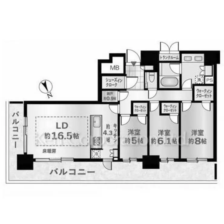ドレッセタワー新綱島 29階階 間取り