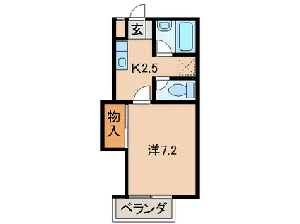 グリーンフル福島(1K/1階)の間取り写真