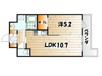 フェリシエ三萩野(1LDK/11階)の間取り写真