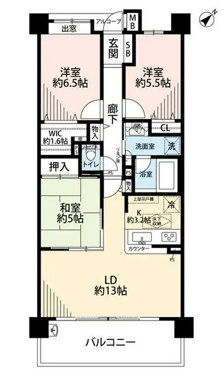 ComeComeTownウィズ柏 4階階 間取り