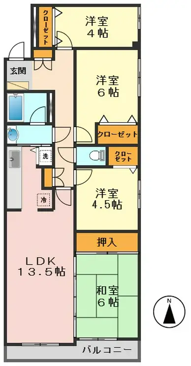 潮ハイツ 2階階 間取り